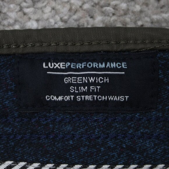 Tailor Vintage Pants Men 40x34 Green Luxe Performance Greenwich Slim Fit Stretch - Picture 10 of 14